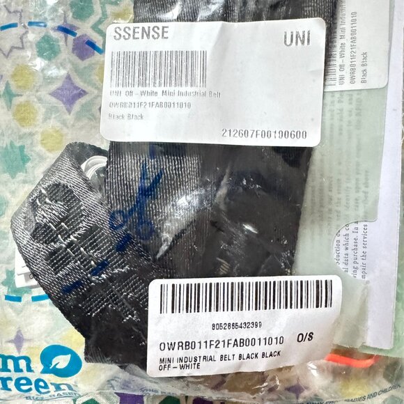 NWT OFF-WHITE Mini Logo Industrial Belt Black - Picture 4 of 13